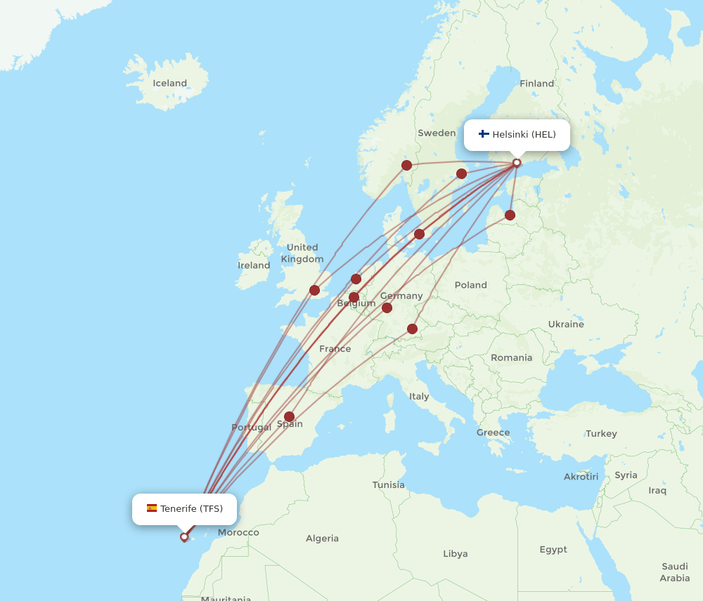 HEL-TFS flight routes