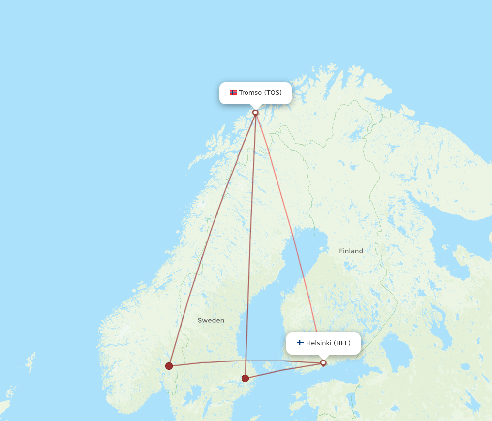 HEL-TOS flight routes