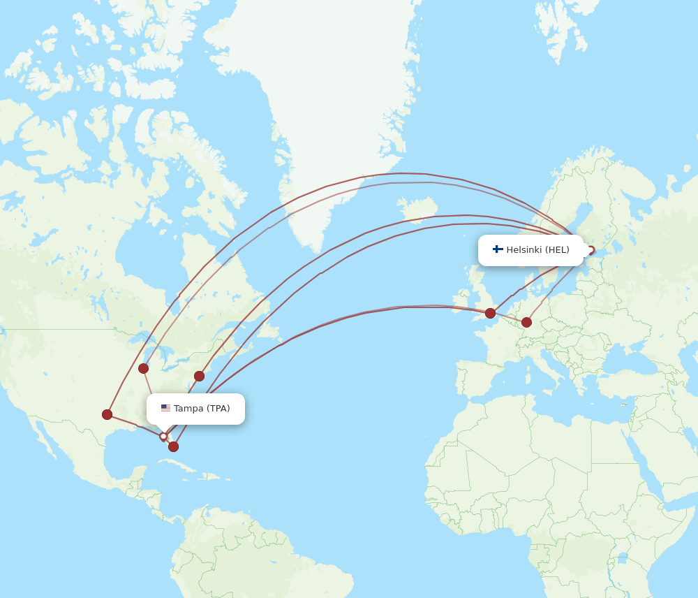 HEL-TPA flight routes