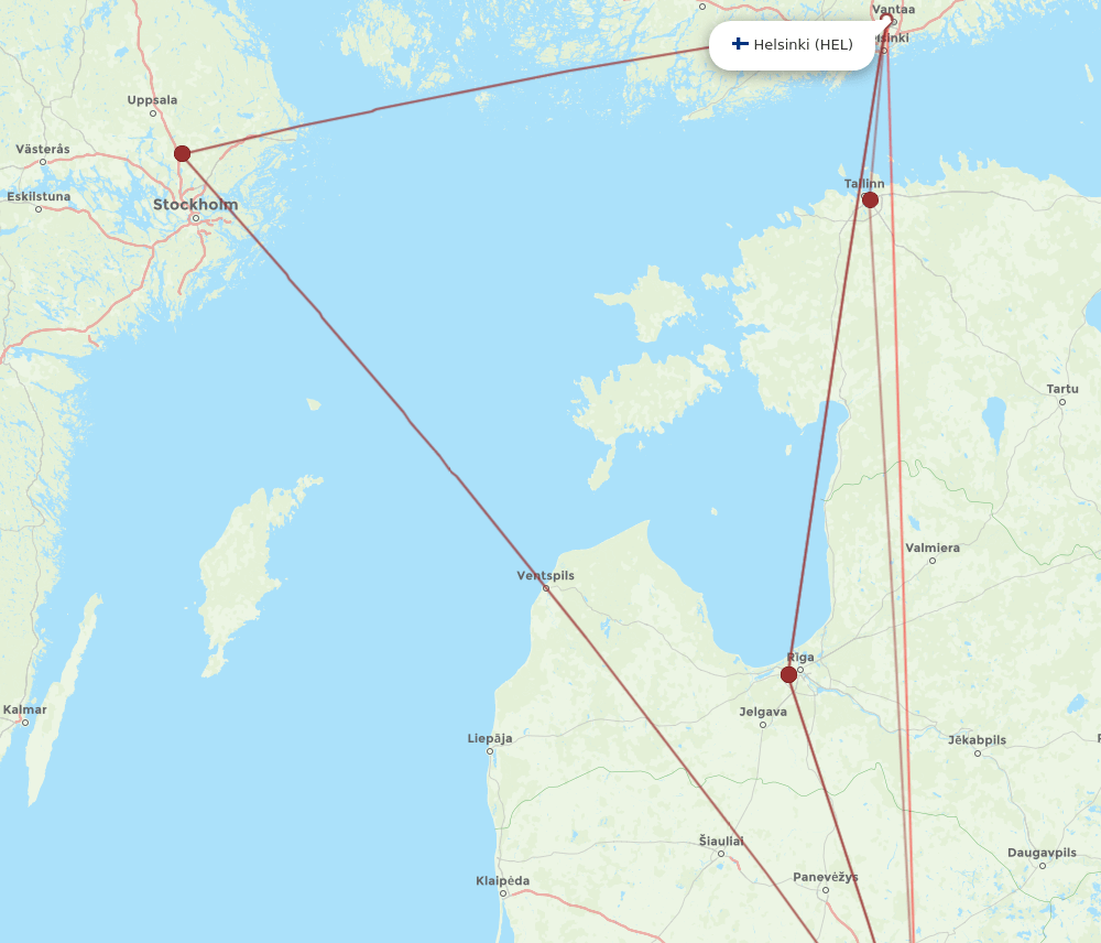 HEL-VNO flight routes