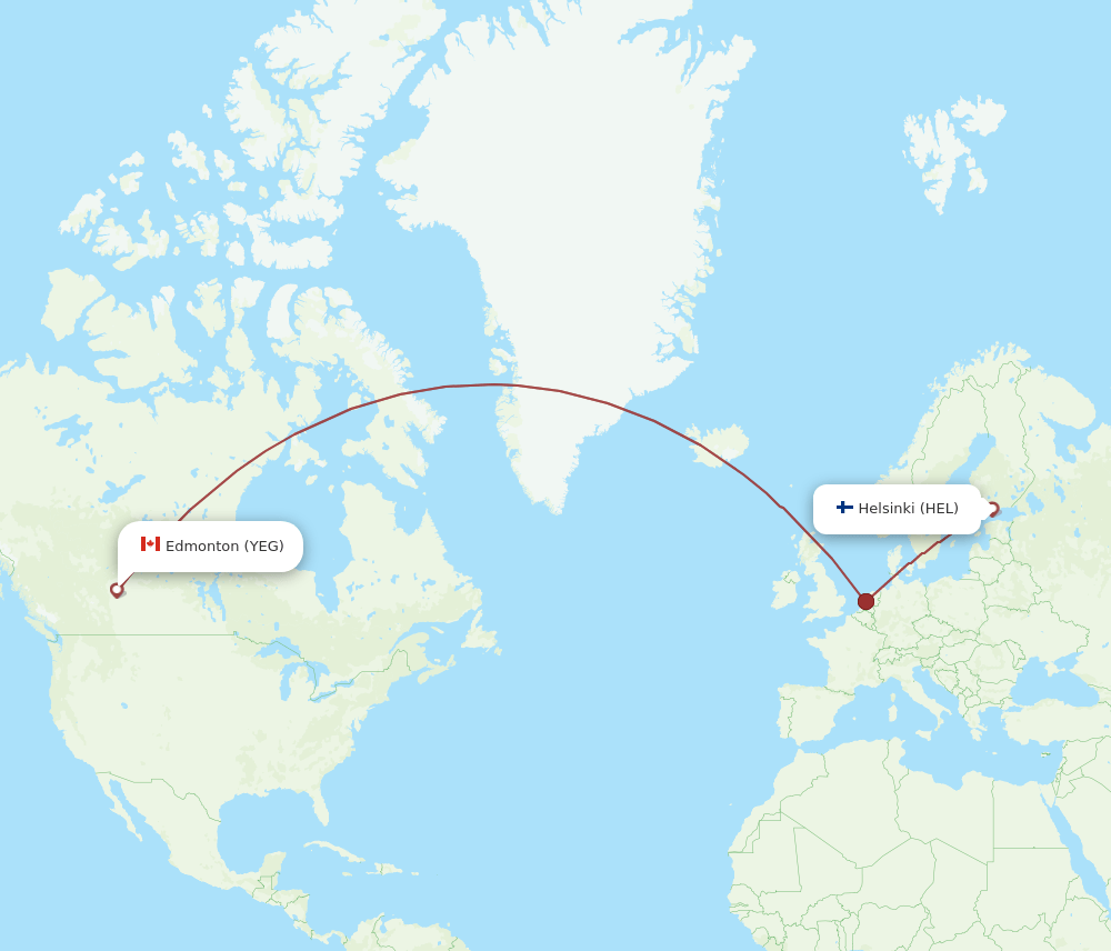 HEL-YEG flight routes