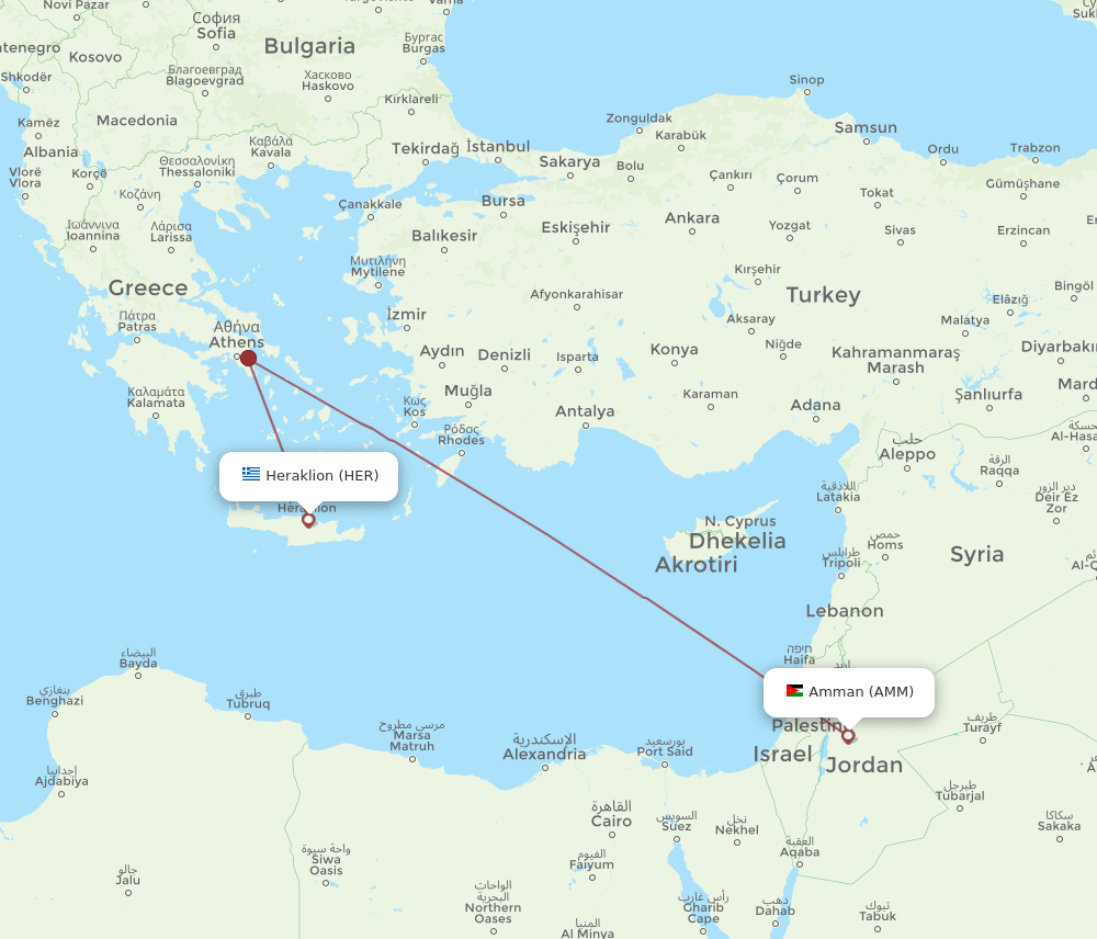 HER-AMM flight routes