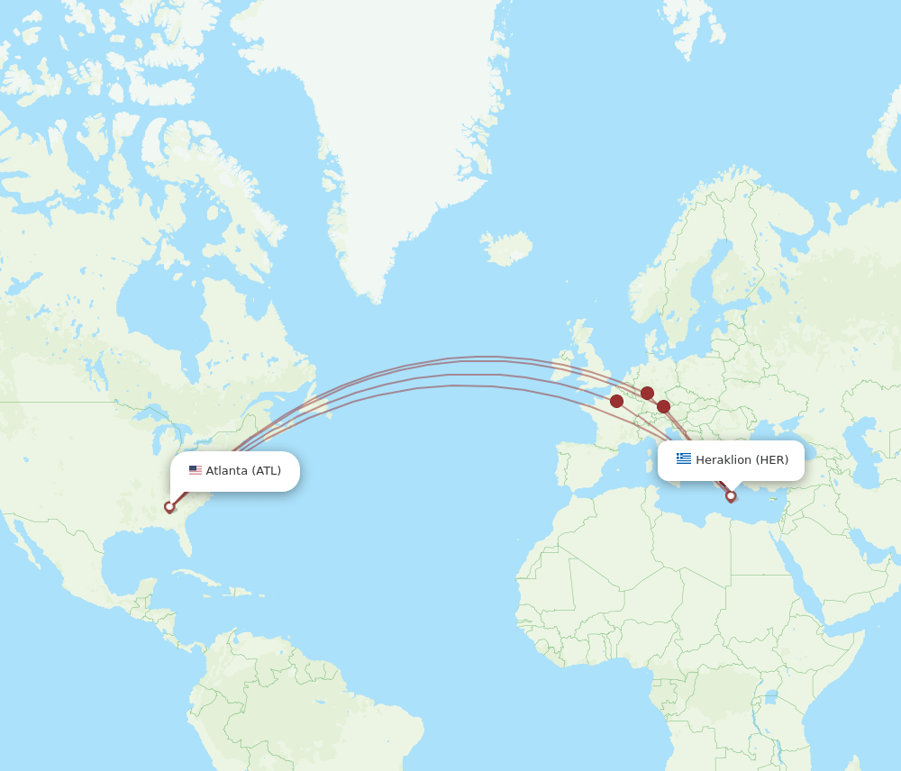 HER-ATL flight routes