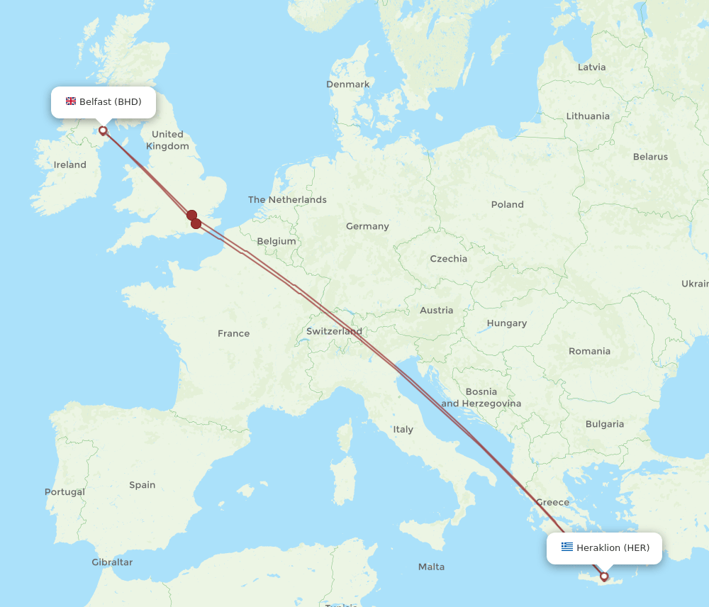 HER-BHD flight routes