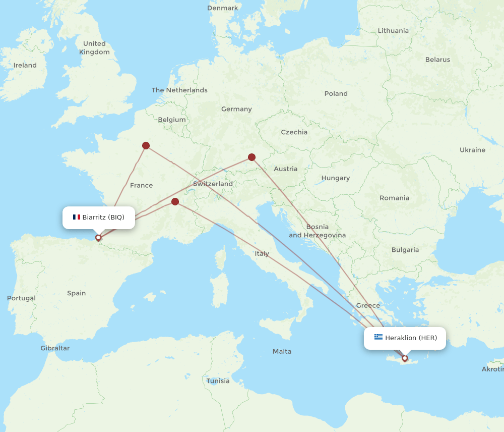 HER-BIQ flight routes