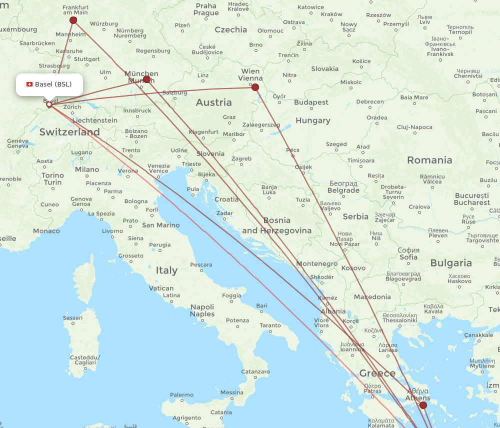 HER to BSL flights and routes map