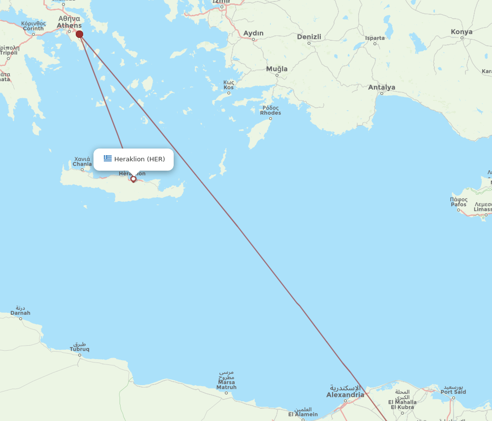 HER to CAI flights and routes map