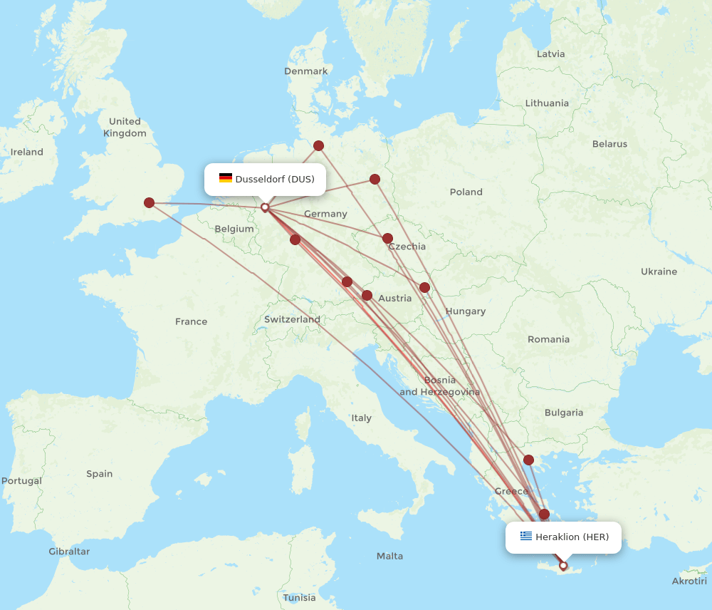 HER-DUS flight routes