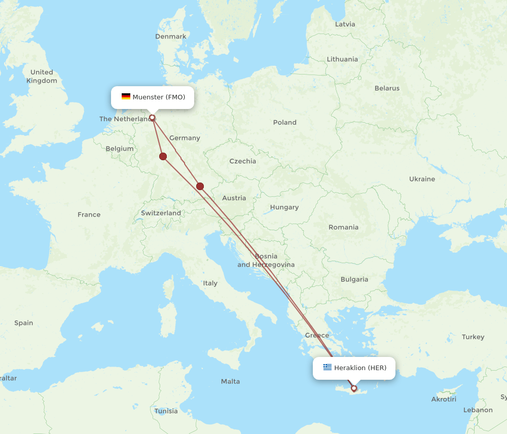 HER-FMO flight routes