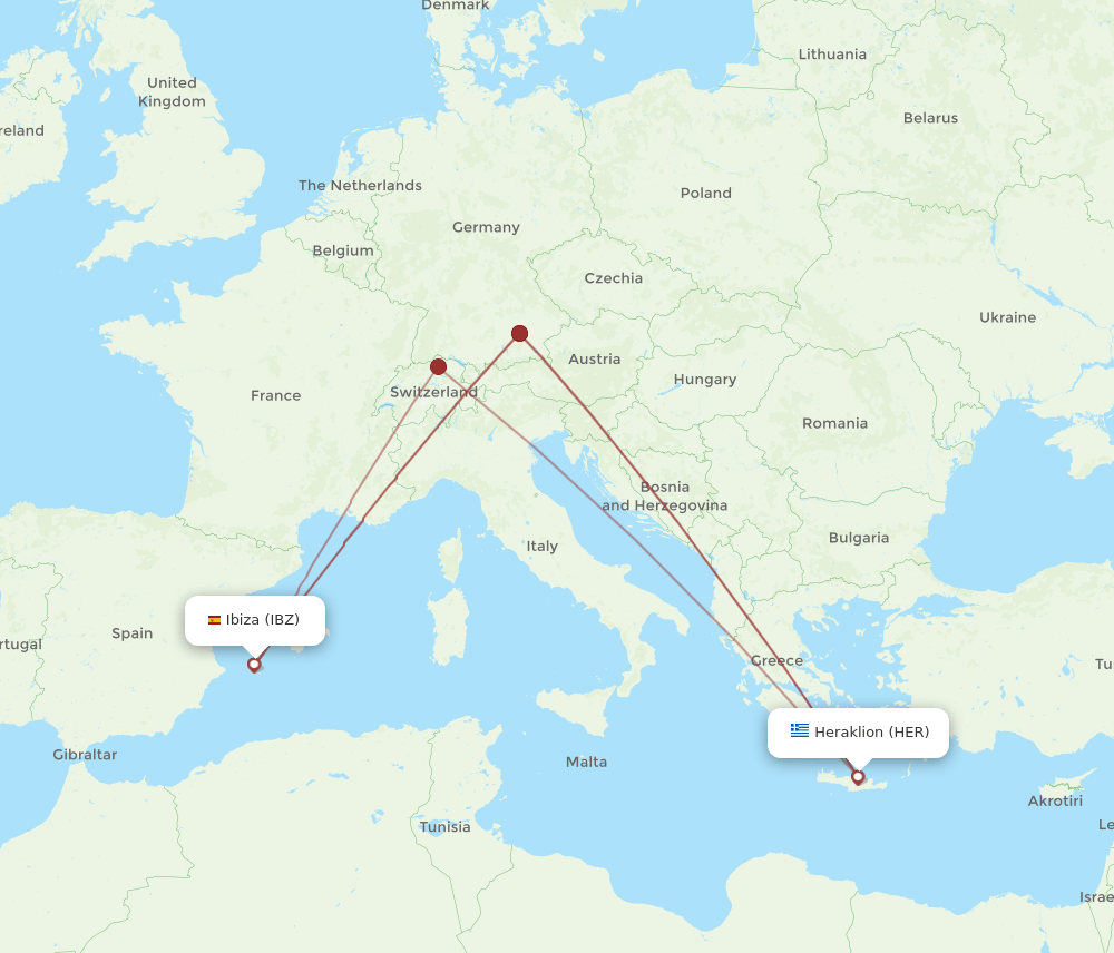 HER-IBZ flight routes