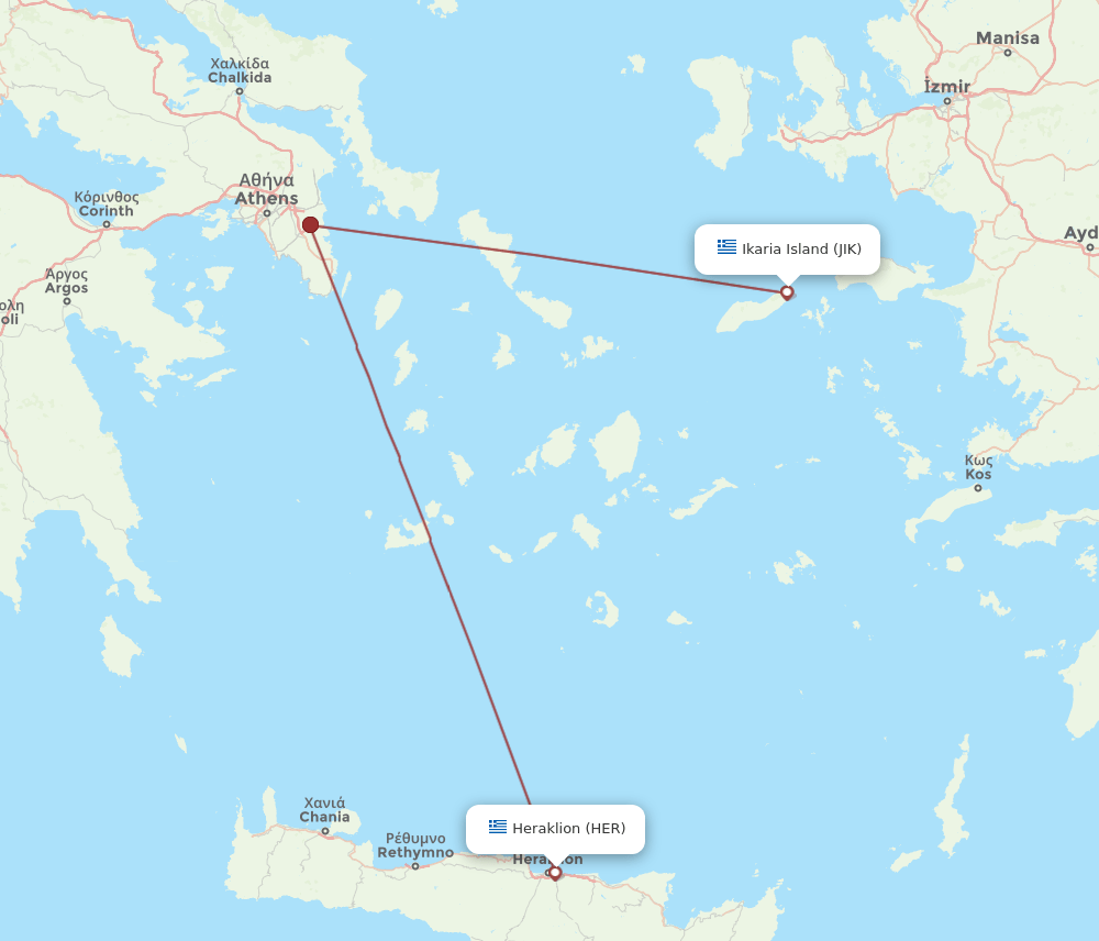 HER-JIK flight routes