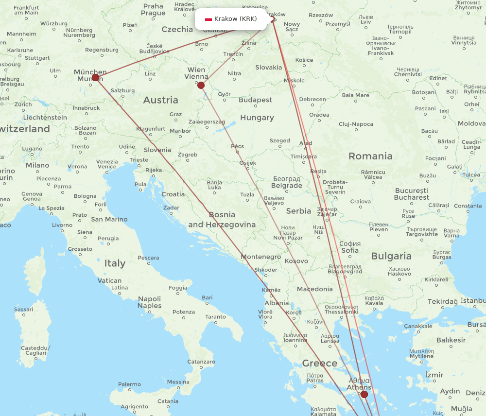 HER-KRK flight routes