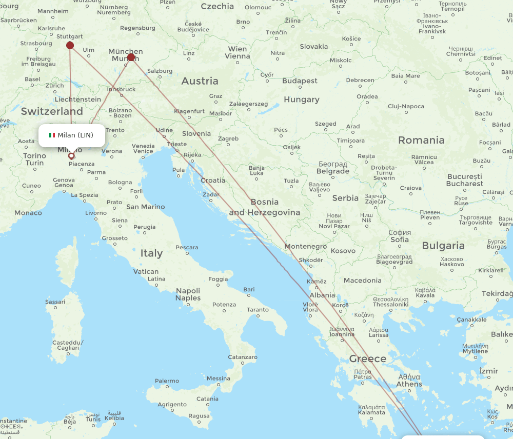 HER to LIN flights and routes map
