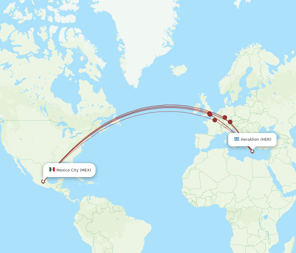 HER-MEX flight routes