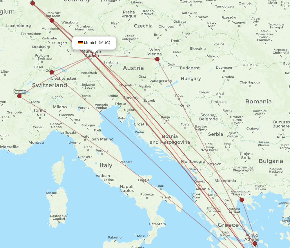 HER to MUC flights and routes map