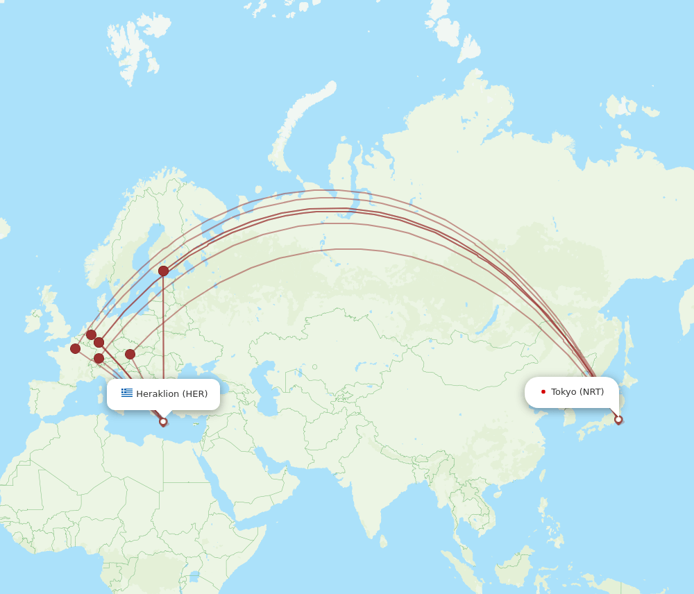 HER-NRT flight routes