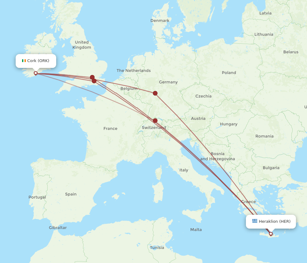 HER-ORK flight routes