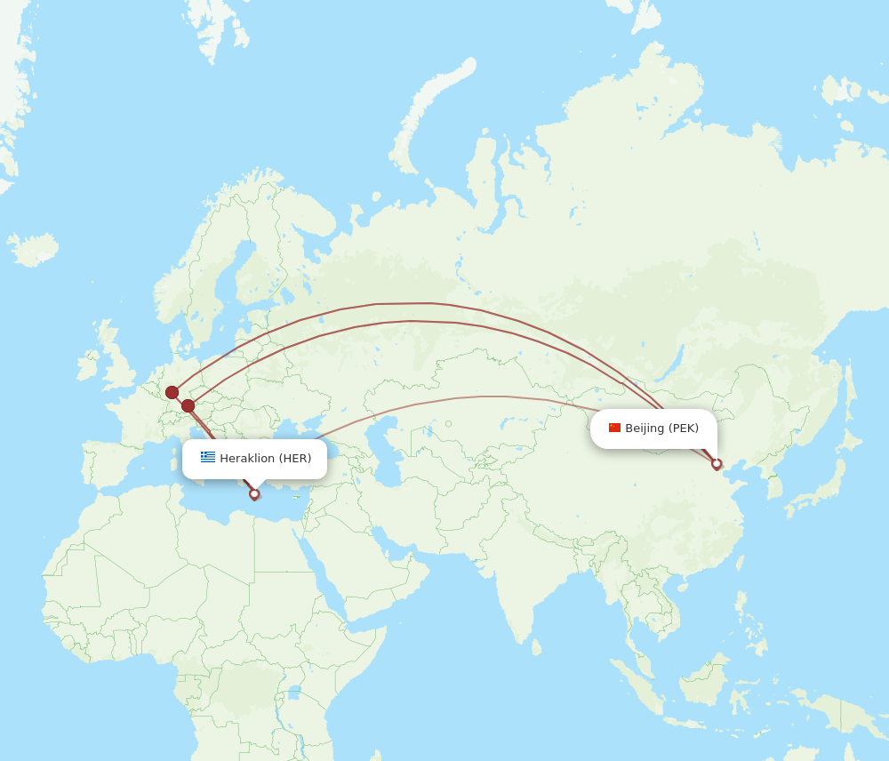 HER-PEK flight routes