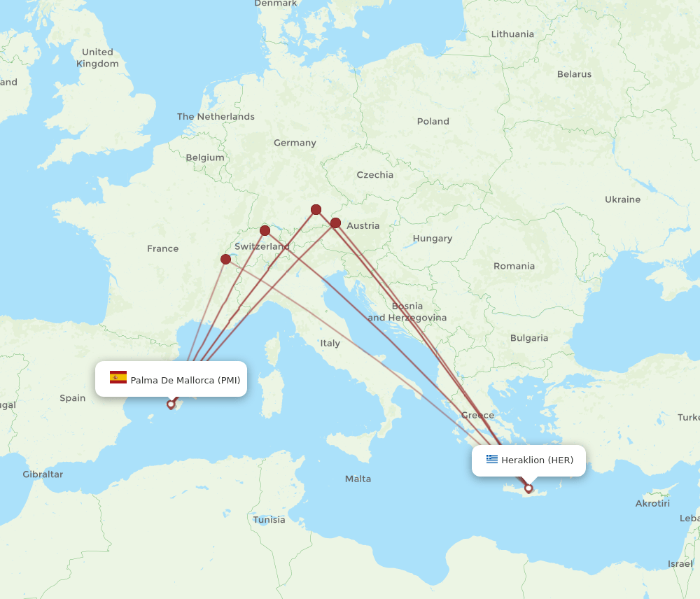 HER-PMI flight routes