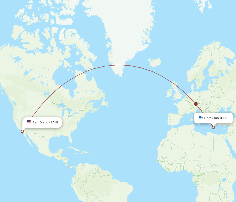 HER-SAN flight routes