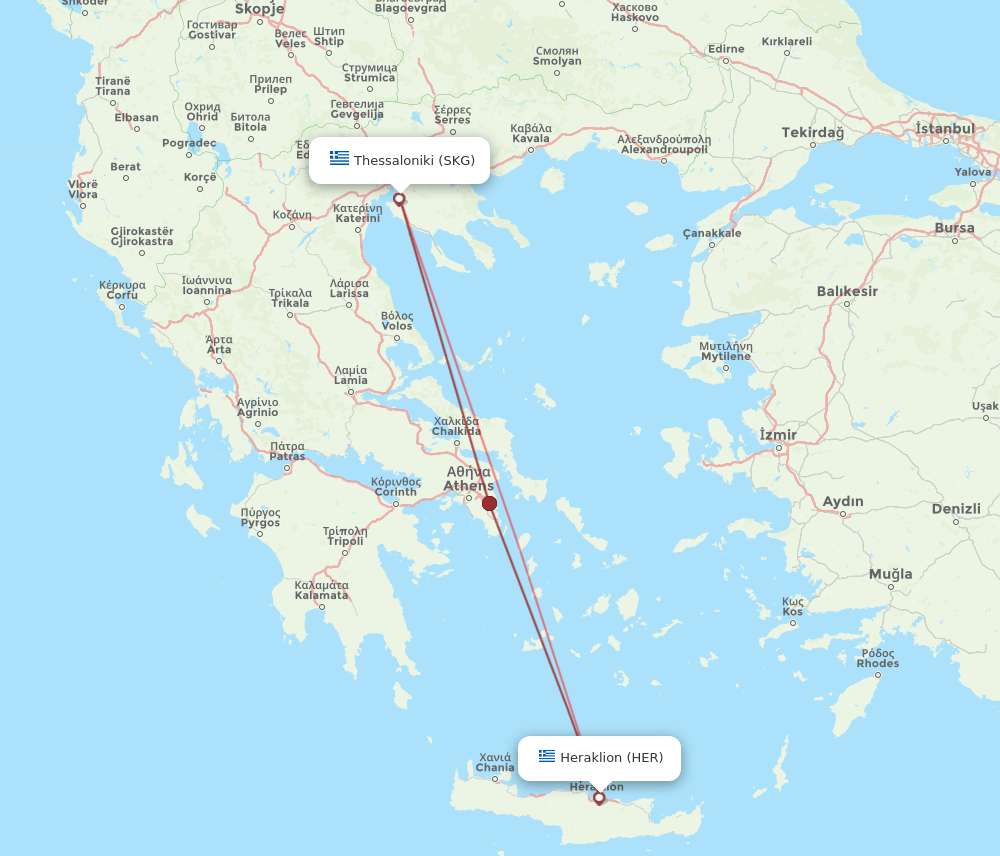 HER-SKG flight routes