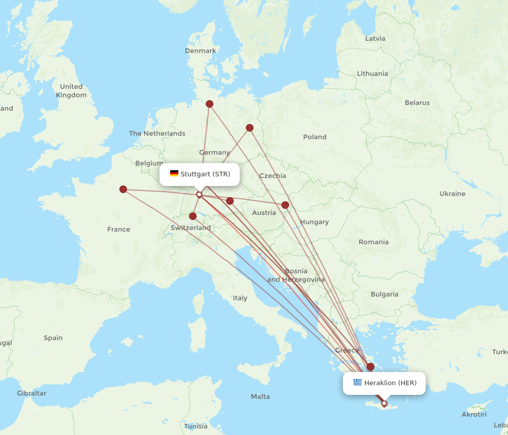 HER to STR flights and routes map