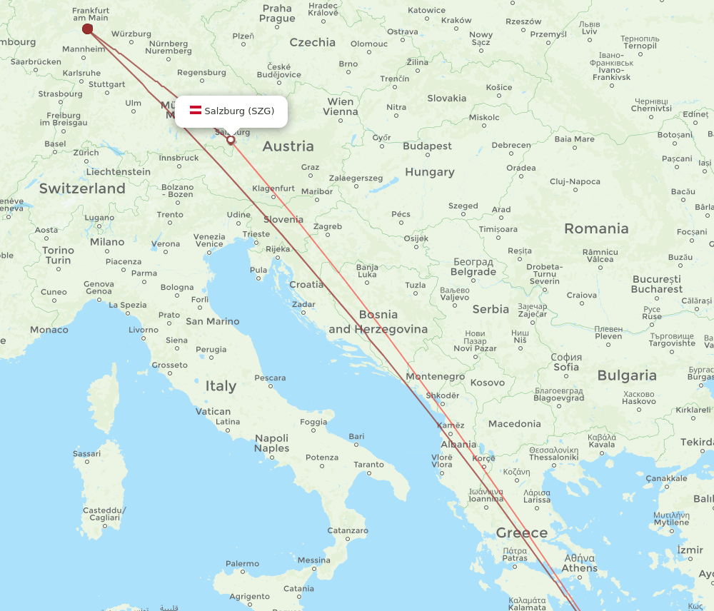 HER-SZG flight routes