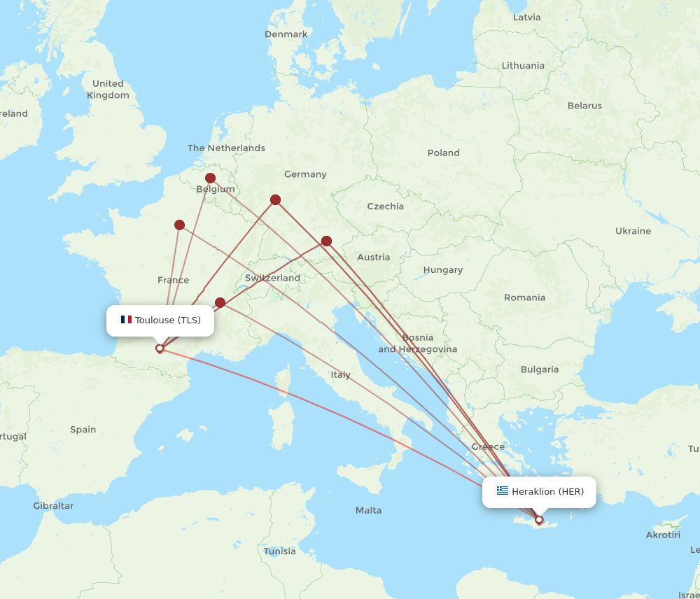 HER to TLS flights and routes map