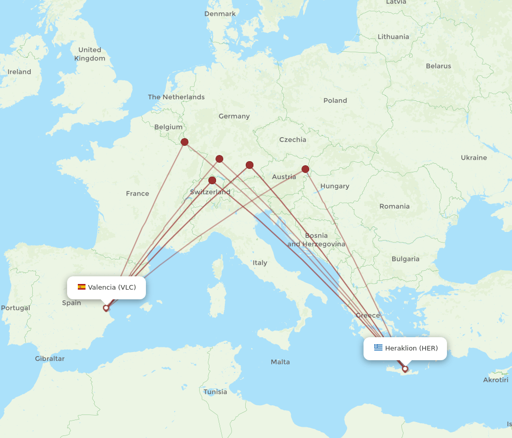 HER-VLC flight routes