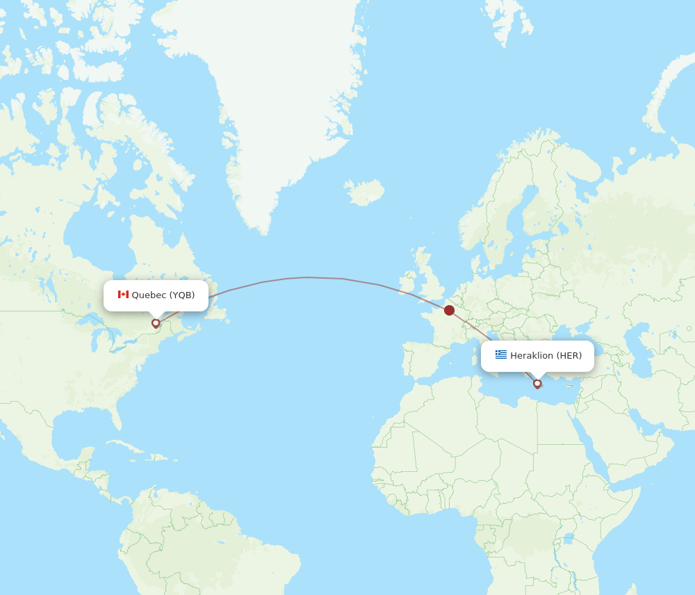 HER-YQB flight routes