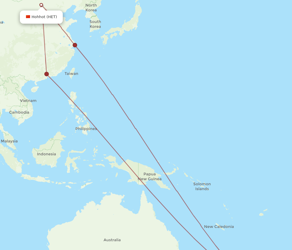 HET-AKL flight routes