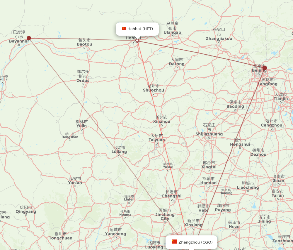 HET-CGO flight routes
