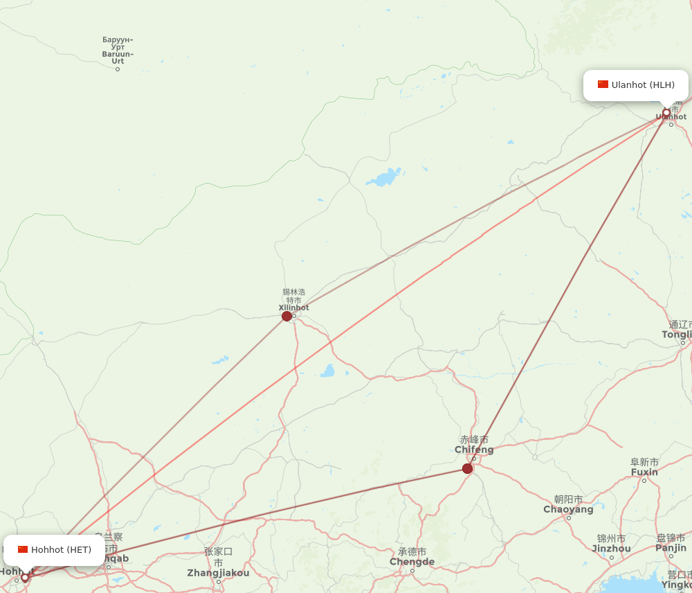 HET to HLH flights and routes map