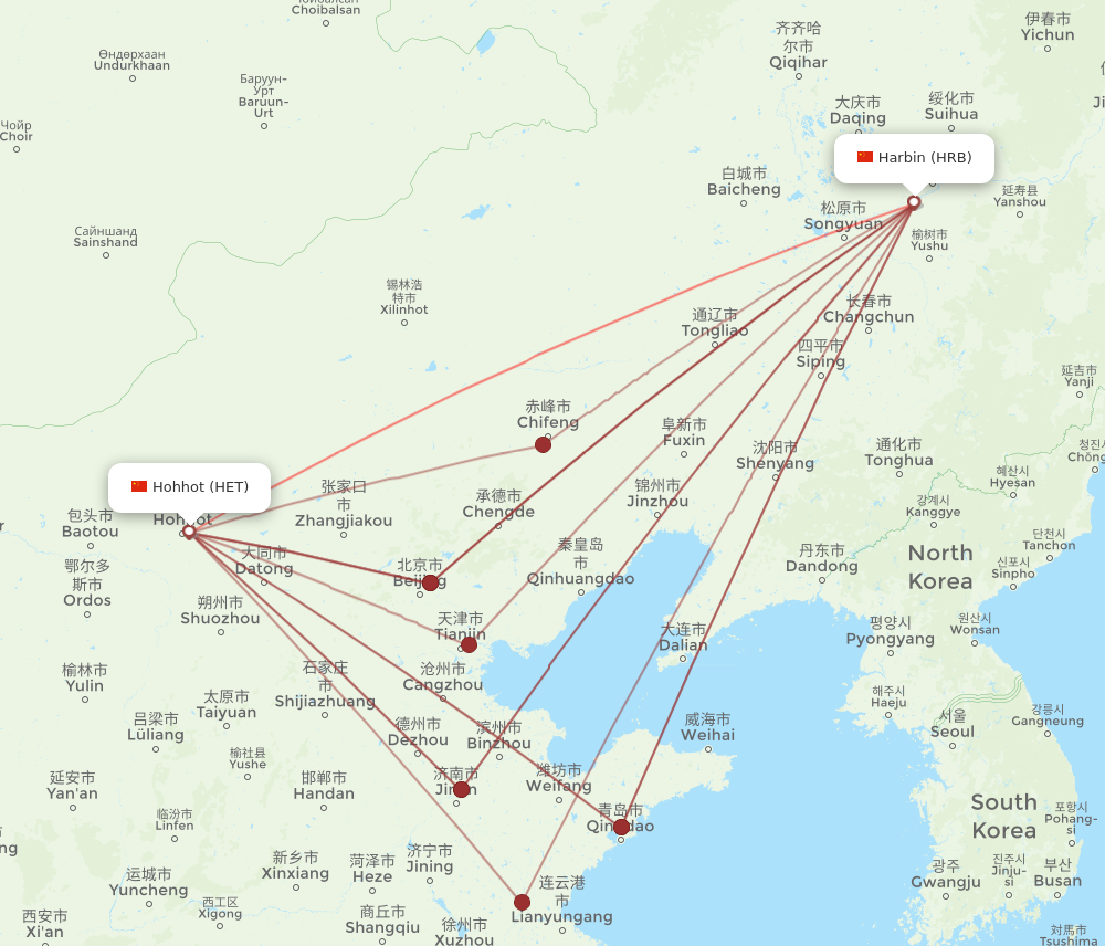 HET to HRB flights and routes map