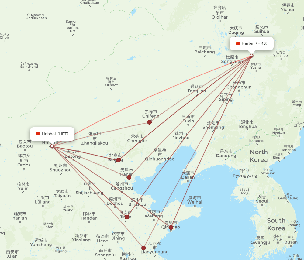 HET to HRB flights and routes map