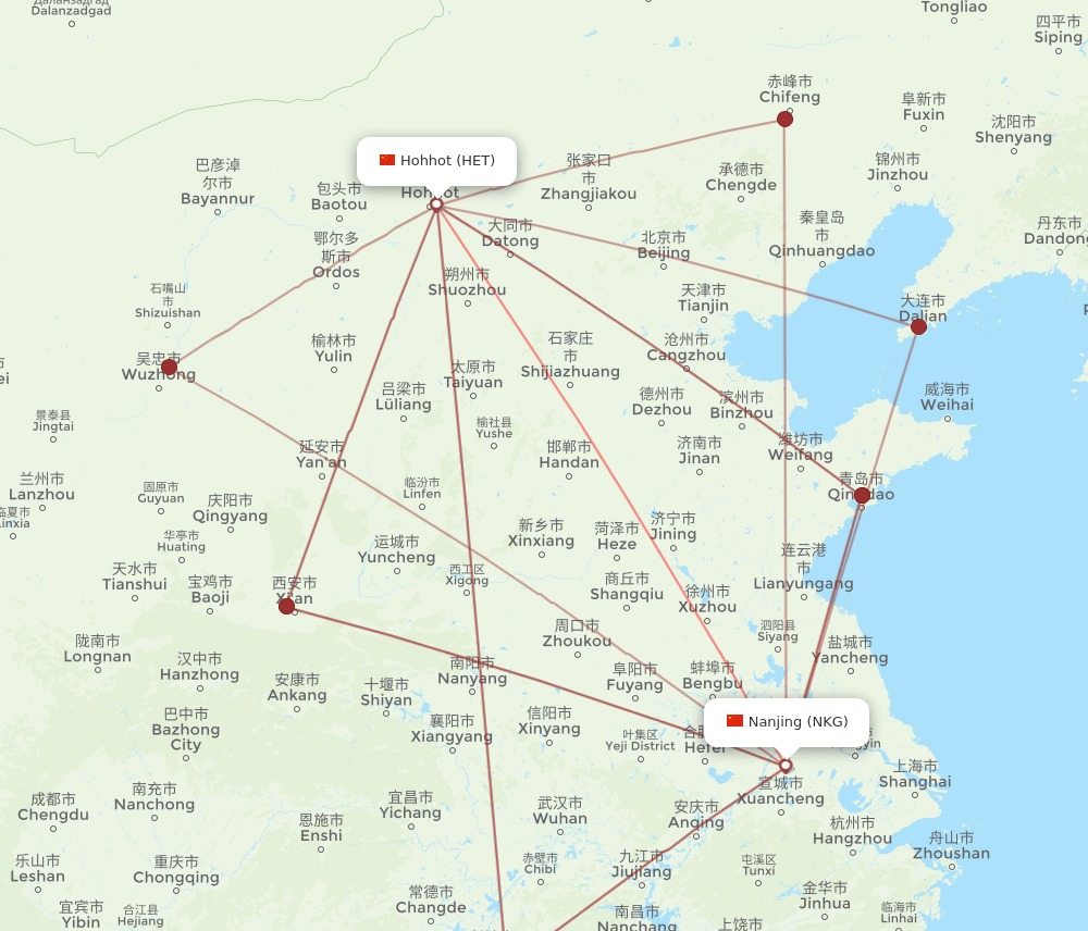 HET-NKG flight routes