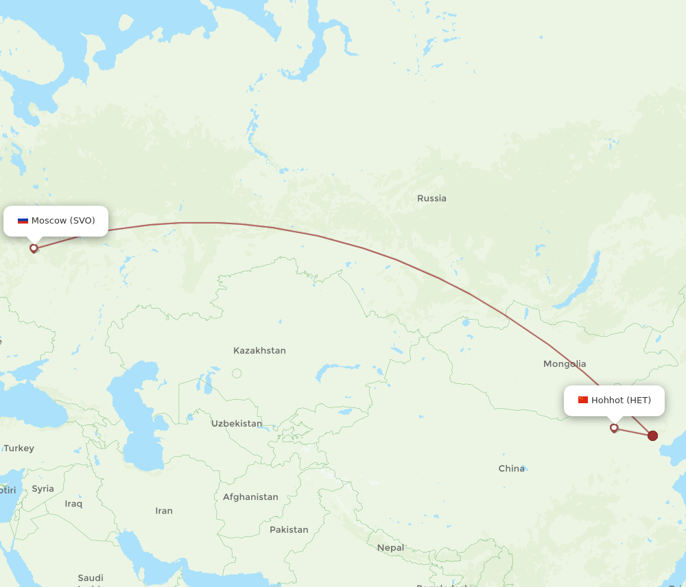 HET-SVO flight routes