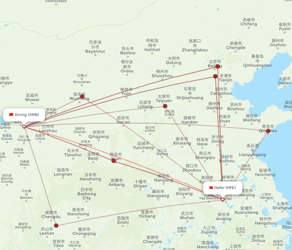 HFE-XNN flight routes