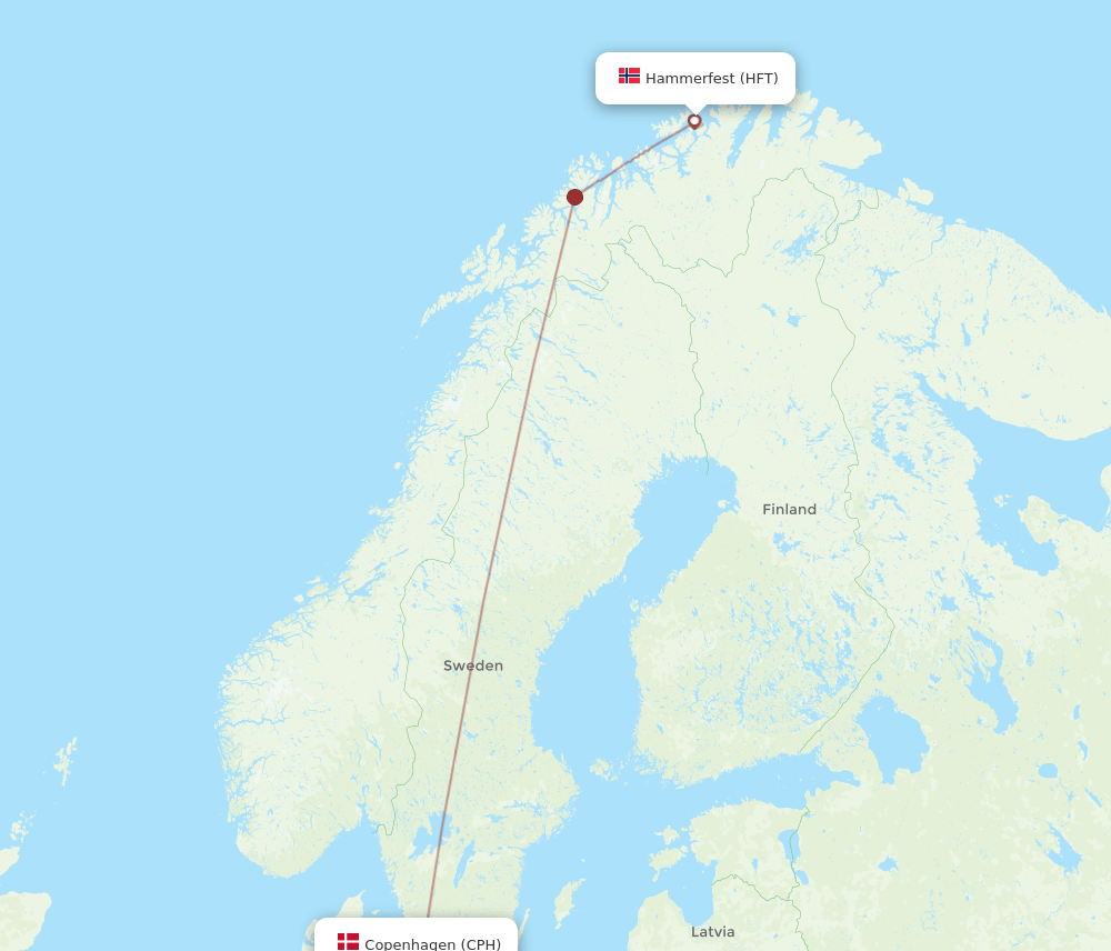 HFT-CPH flight routes