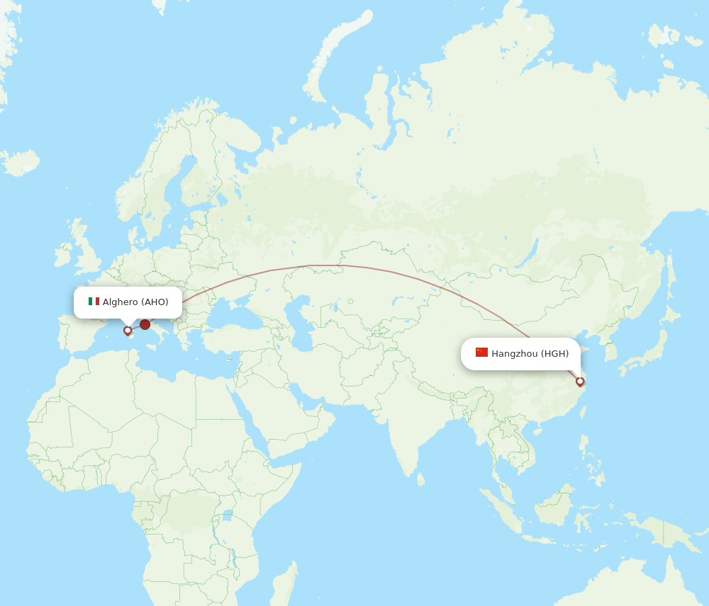 HGH-AHO flight routes
