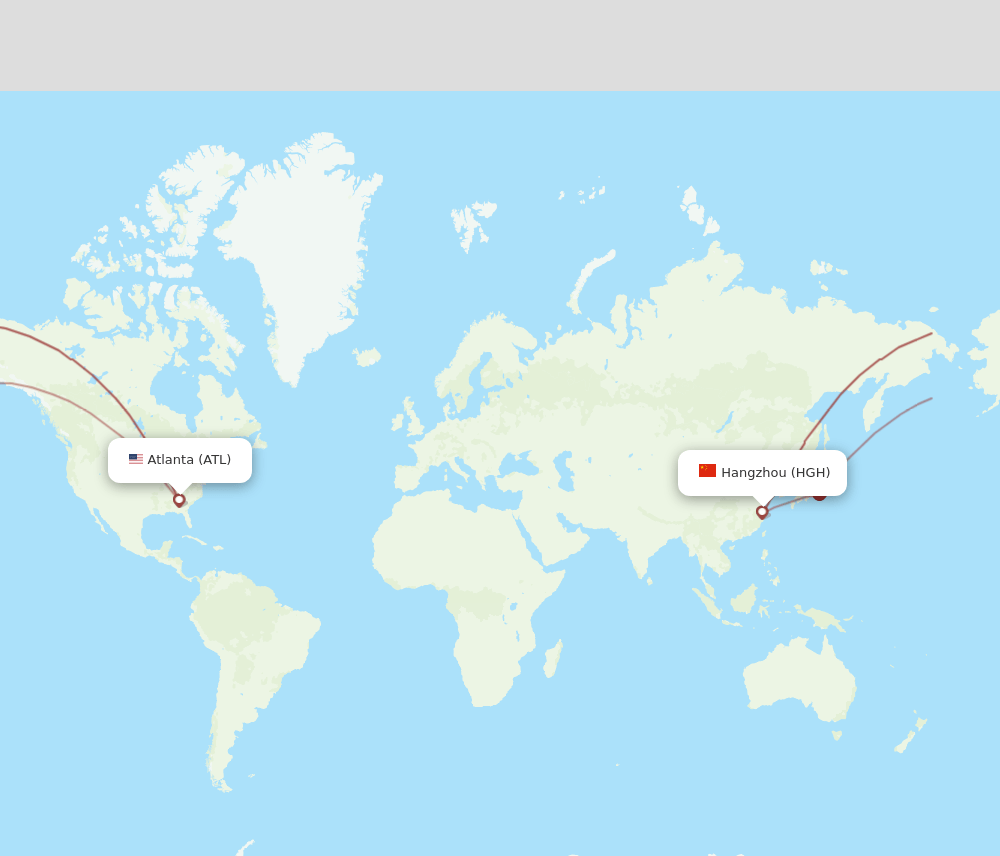 HGH-ATL flight routes