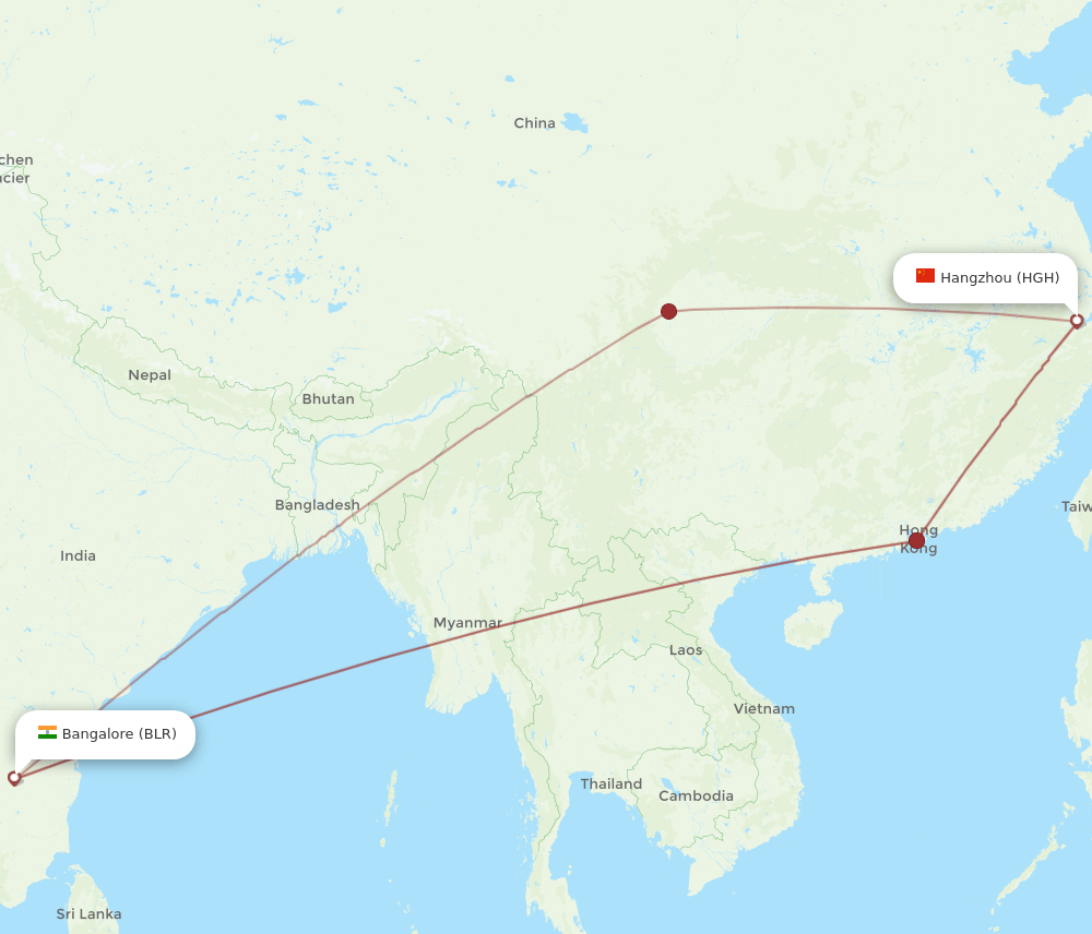HGH-BLR flight routes