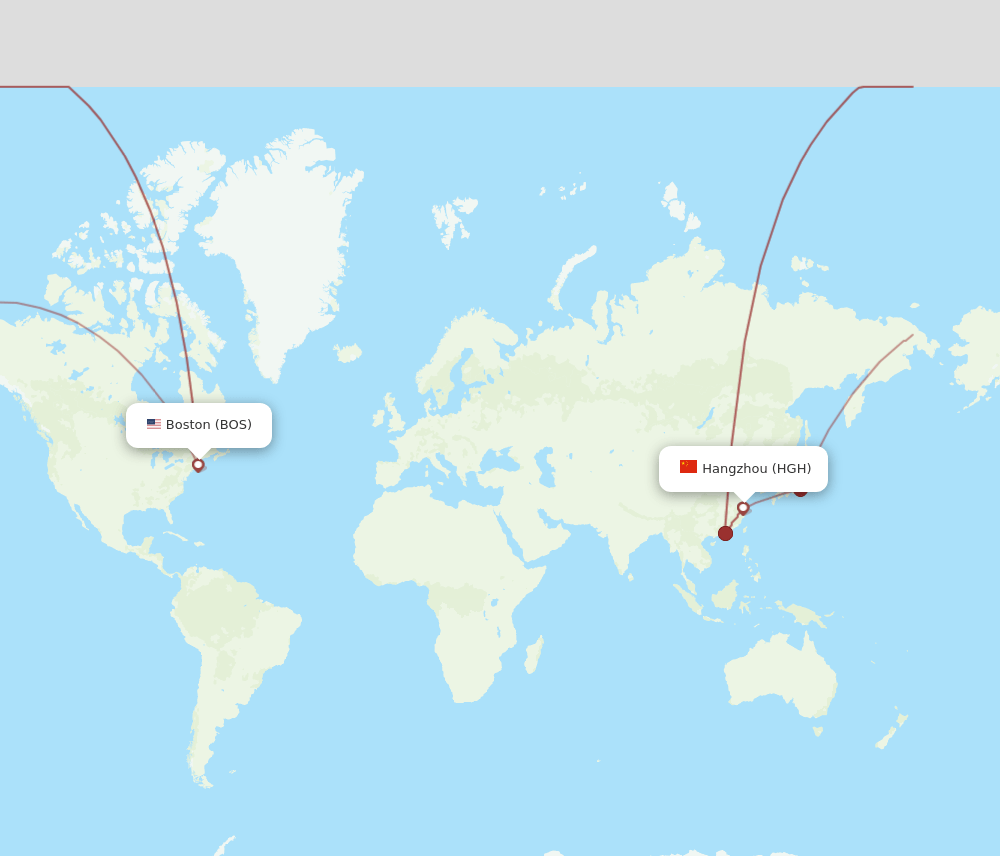 HGH-BOS flight routes