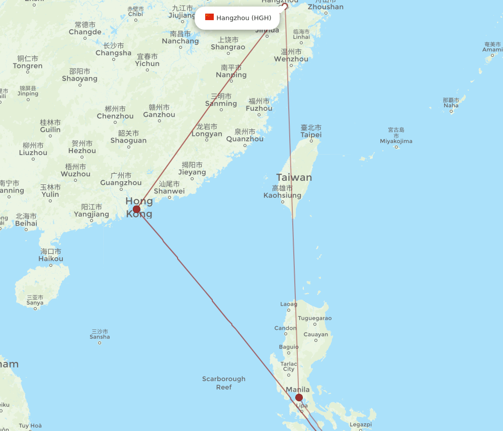 HGH-CEB flight routes