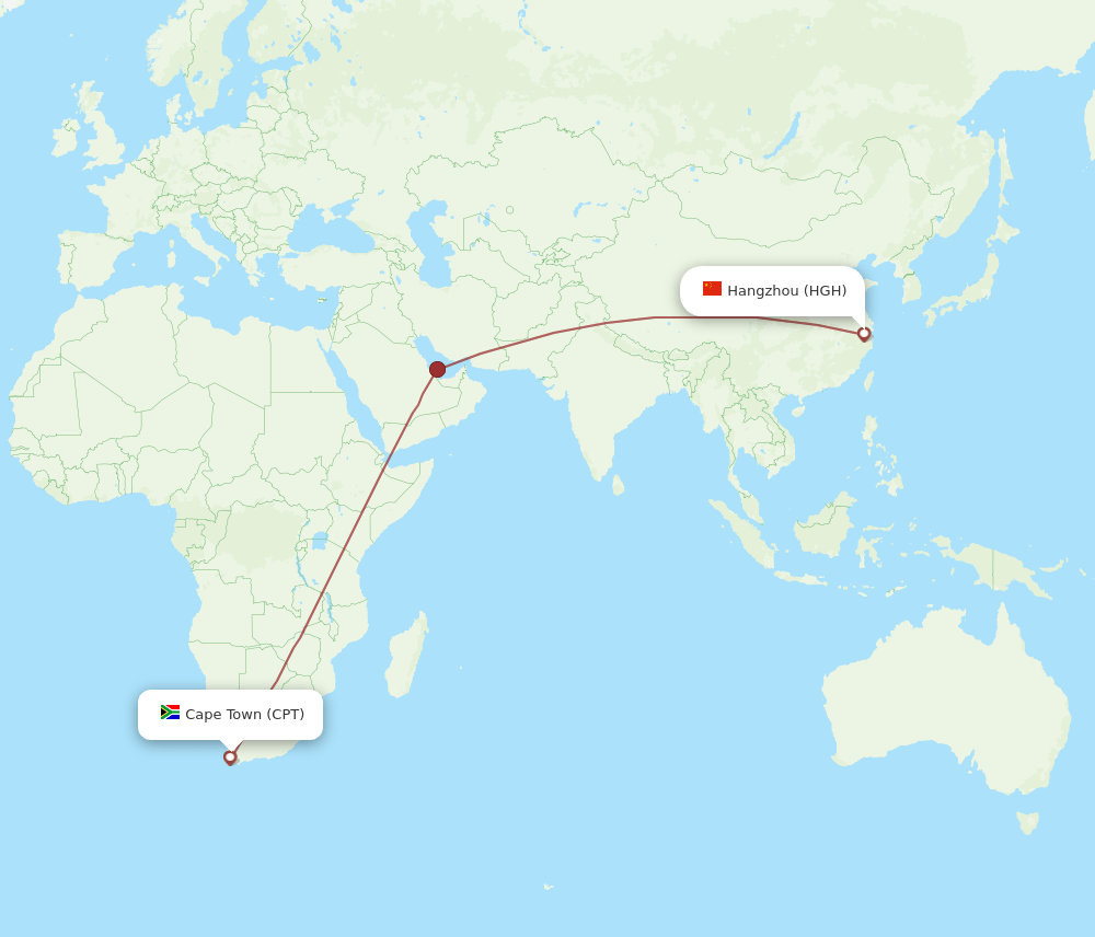 HGH-CPT flight routes