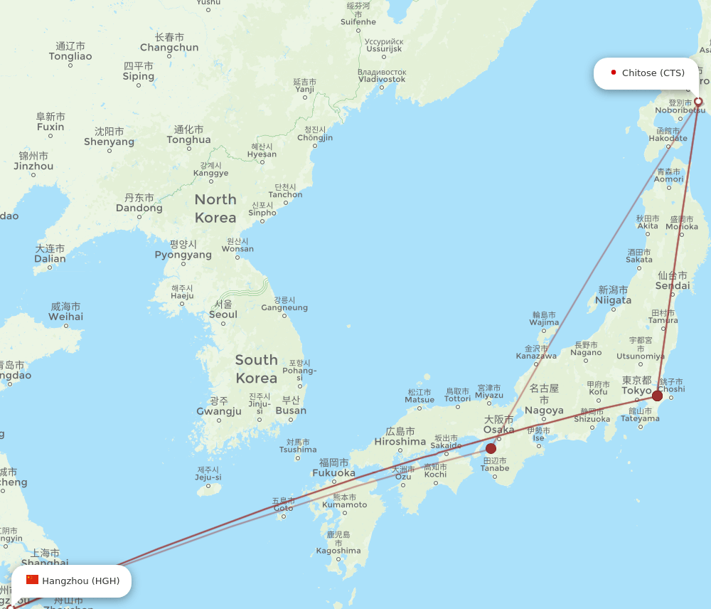 HGH-CTS flight routes