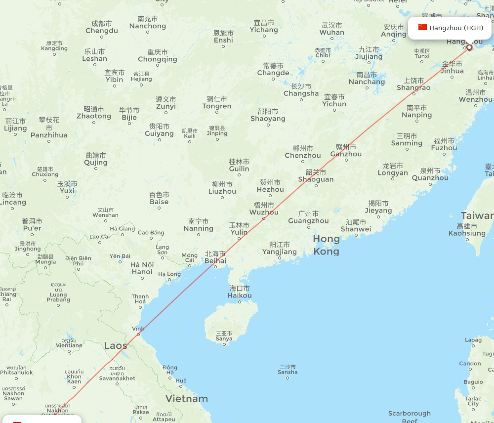 HGH-DMK flight routes