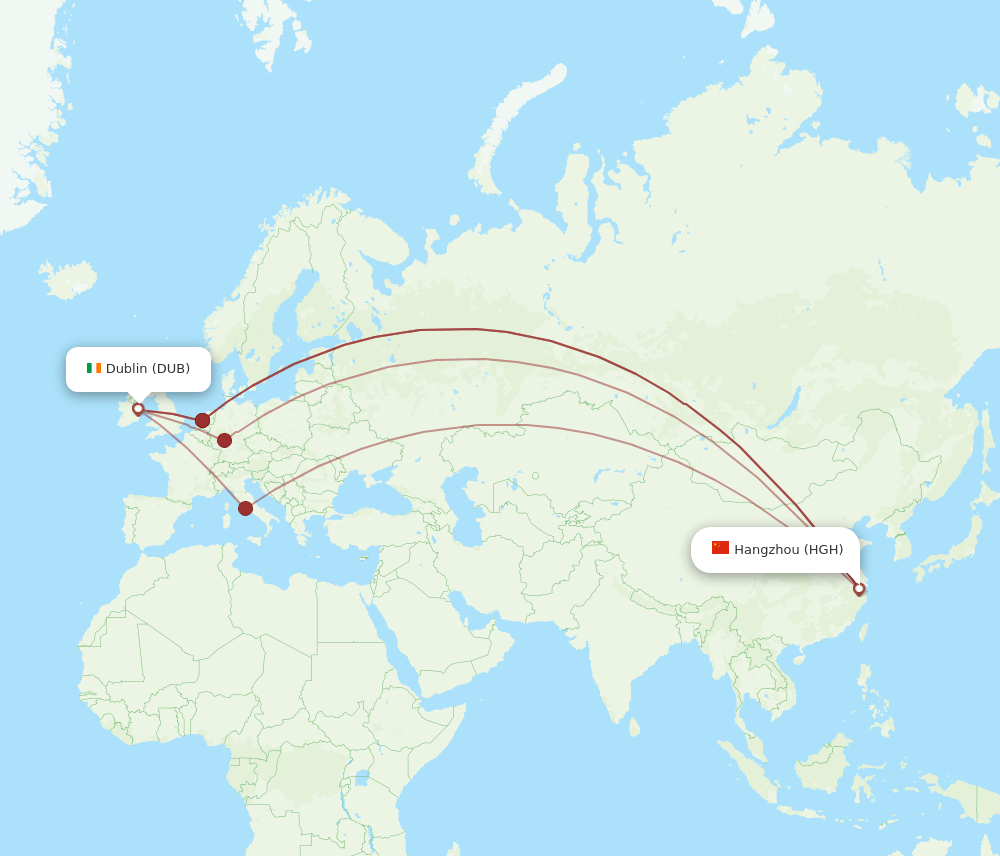HGH-DUB flight routes