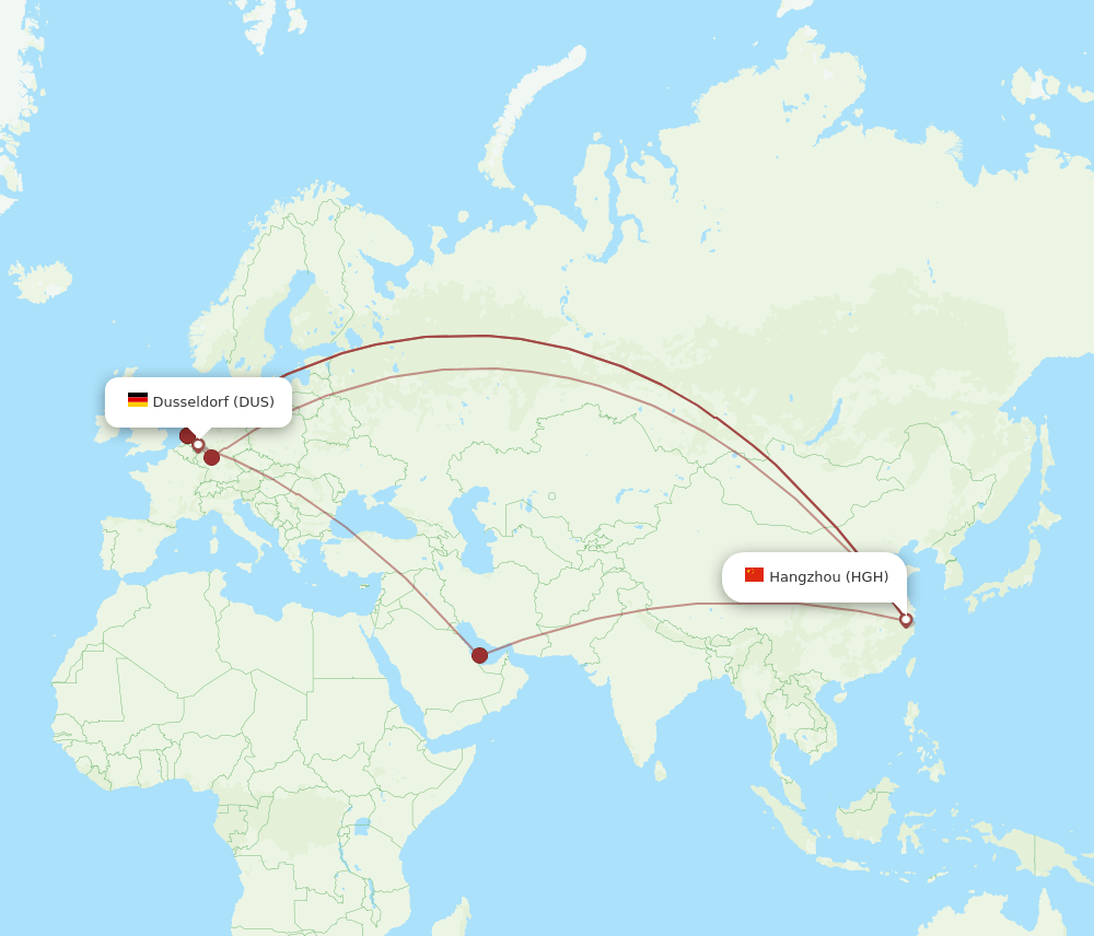 HGH-DUS flight routes