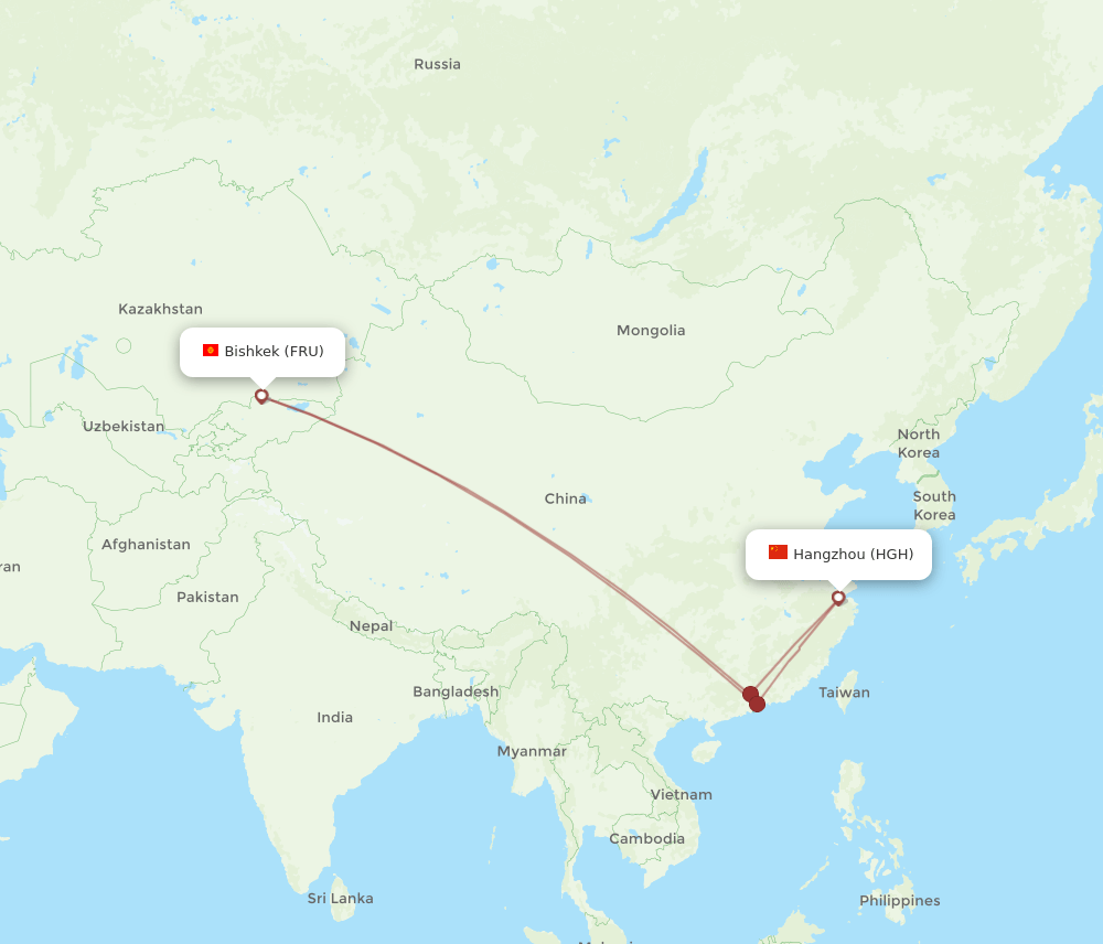 HGH-FRU flight routes